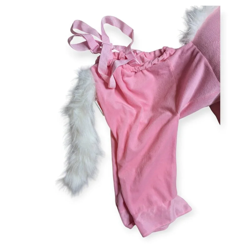 Giddy Up Pink Plush Unicorn Costume White Mane Wearable Adjustable Straps Kids